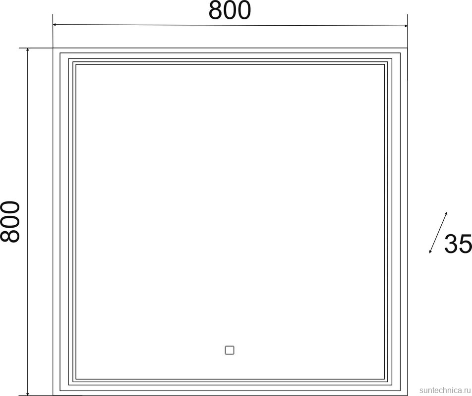 Зеркало Emmy Аврора 250694 80х80, белое, с LED-подсветкой