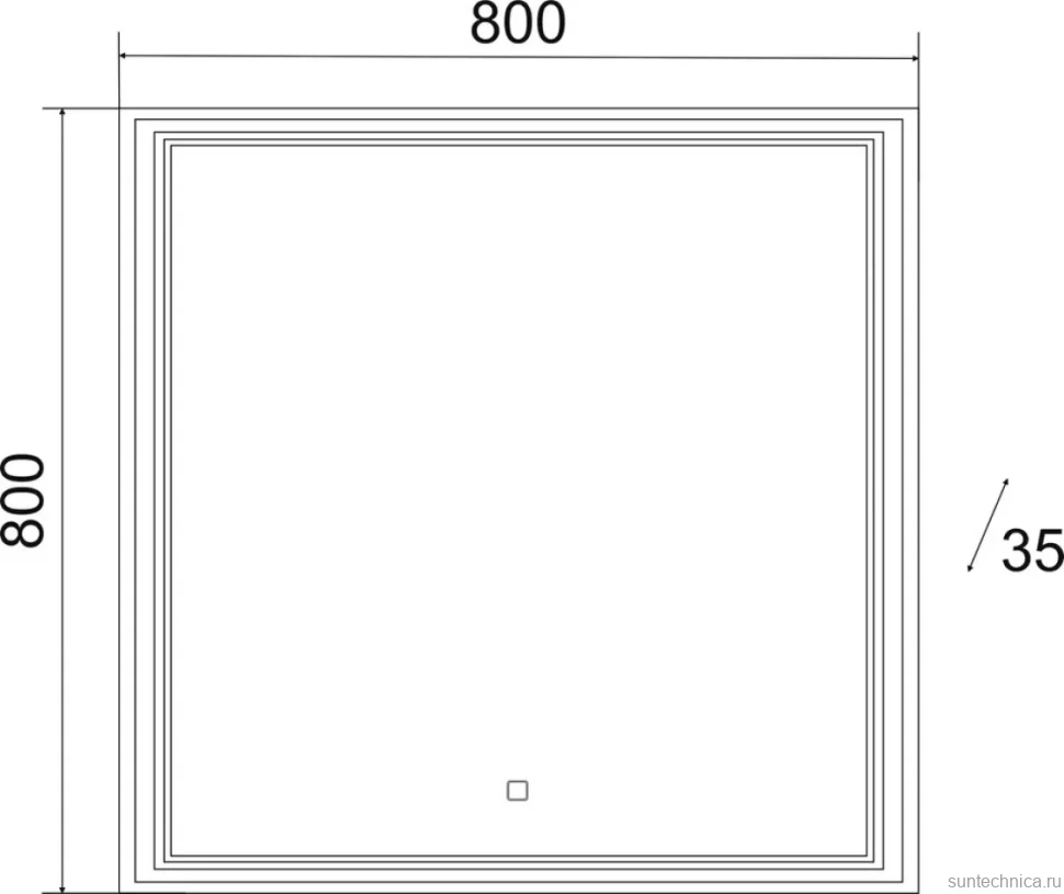 Зеркало Emmy Аврора 250694 80х80, белое, с LED-подсветкой