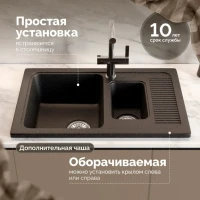 Мойка кухонная Domaci Парма 77-49-420 черная Мойка кухонная Domaci Парма 77-49-420 черная