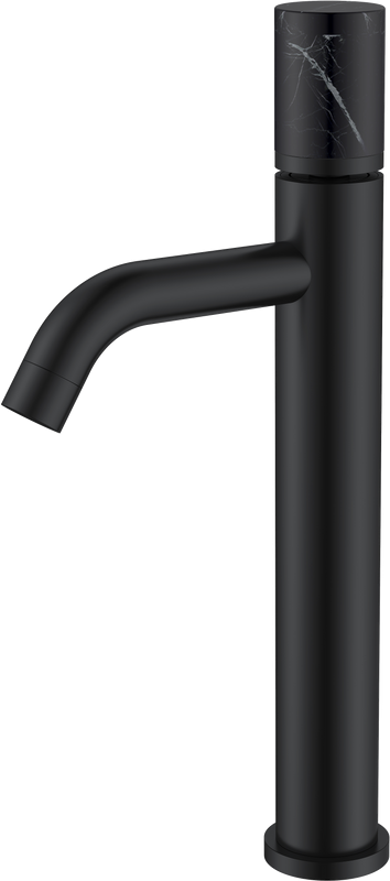 Смеситель для раковины Boheme Stick 122-B-MR-B черный, черный мрамор
