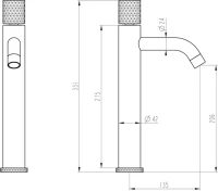Смеситель для раковины Boheme Stick 122-B-MR-B черный, черный мрамор