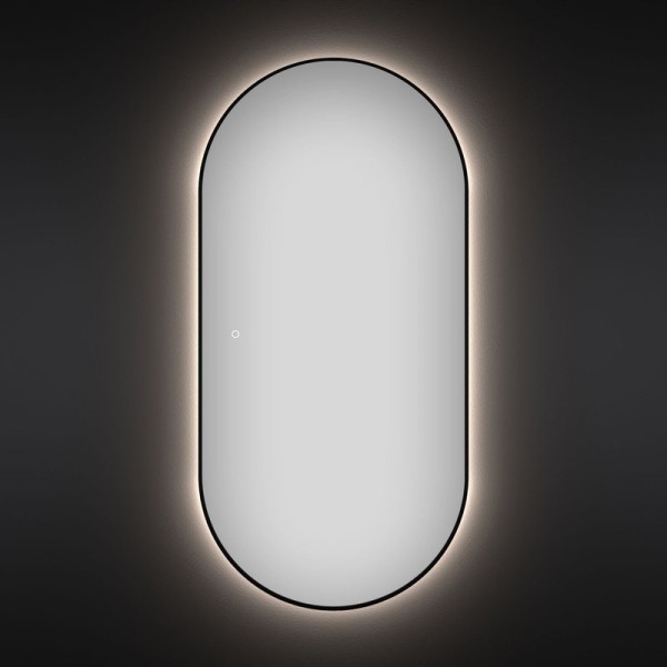 Зеркало Wellsee 7 Rays’ Spectrum 60х120 с подсветкой, черное матовое