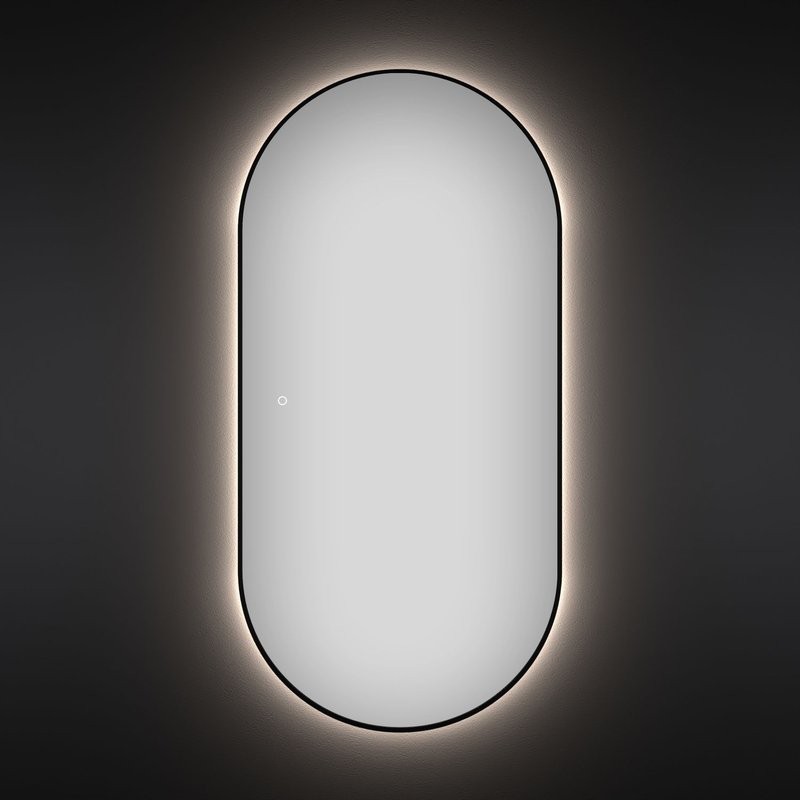 Зеркало Wellsee 7 Rays’ Spectrum 60х120 с подсветкой, черное матовое