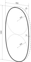 Зеркало Wellsee 7 Rays’ Spectrum 60х120 с подсветкой, черное матовое