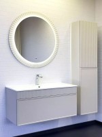 Зеркало круглое Comforty Мадрид 90 сенсорное, с подсветкой, серый шёлк