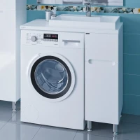 Тумба с раковиной СаНта Лондон 29 R напольная, 2 ящика, для стиральной машины