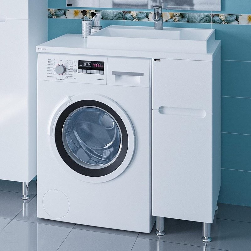 Тумба с раковиной СаНта Лондон 29 R напольная, 2 ящика, для стиральной машины