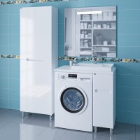 Тумба с раковиной СаНта Лондон 29 R напольная, 2 ящика, для стиральной машины