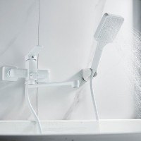 Смеситель с длинным изливом для ванны Shevanik S9922C белый Смеситель с длинным изливом для ванны Shevanik S9922C белый