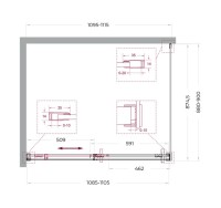 Душевой уголок BelBagno Soft Close-1 AH-1-110/90-C-Cr профиль хром