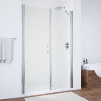 Душевая дверь в нишу Vegas Glass EP-F-2 125 08 01 L профиль глянцевый хром, стекло прозрачное