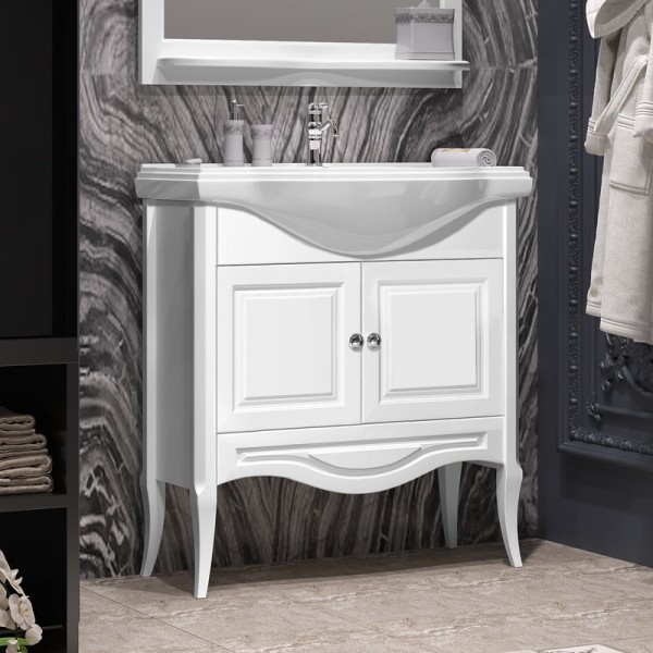 Тумба с раковиной Opadiris Брунелла 80 белая матовая