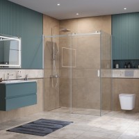 Душевой уголок BelBagno Soft Close-2 AH-1-160/100-C-Cr профиль хром