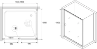 Душевой уголок RGW Passage PA-016+100 см (140-143)x100x195 профиль хром, стекло прозрачное