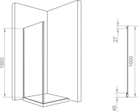 Душевой уголок RGW Passage PA-016+100 см (140-143)x100x195 профиль хром, стекло прозрачное