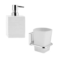 Набор Стакан Wasserkraft Leine K-5028 + Дозатор K-3899 Набор Стакан Wasserkraft Leine K-5028 + Дозатор K-3899