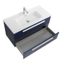 Тумба с раковиной Cezares Eco Cer-N 100 sapfiro, раковина Duet 100, ручки сатин