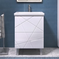 Тумба с раковиной Vigo Geometry 60 напольная, белая, раковина Como 60