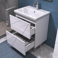Тумба с раковиной Vigo Geometry 60 напольная, белая, раковина Como 60