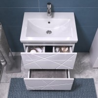 Тумба с раковиной Vigo Geometry 60 напольная, белая, раковина Como 60