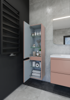 Шкаф-пенал для ванной Caprigo Forte 35 L пудра