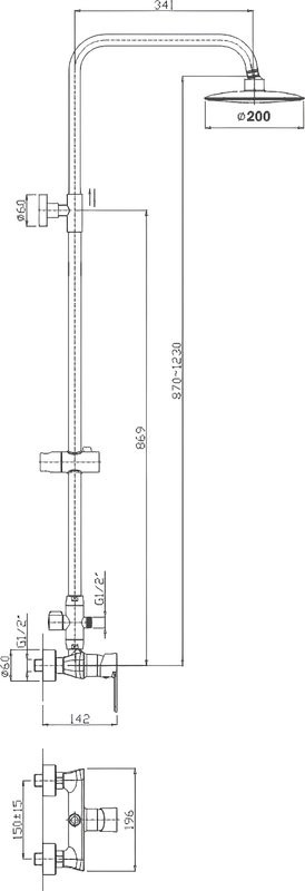 Душевая стойка Haiba HB2411 хром