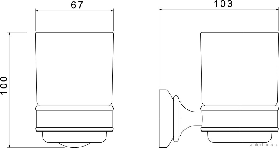 Набор Стакан AQUATEK Классик AQ4504CR + Дозатор AQ4505CR