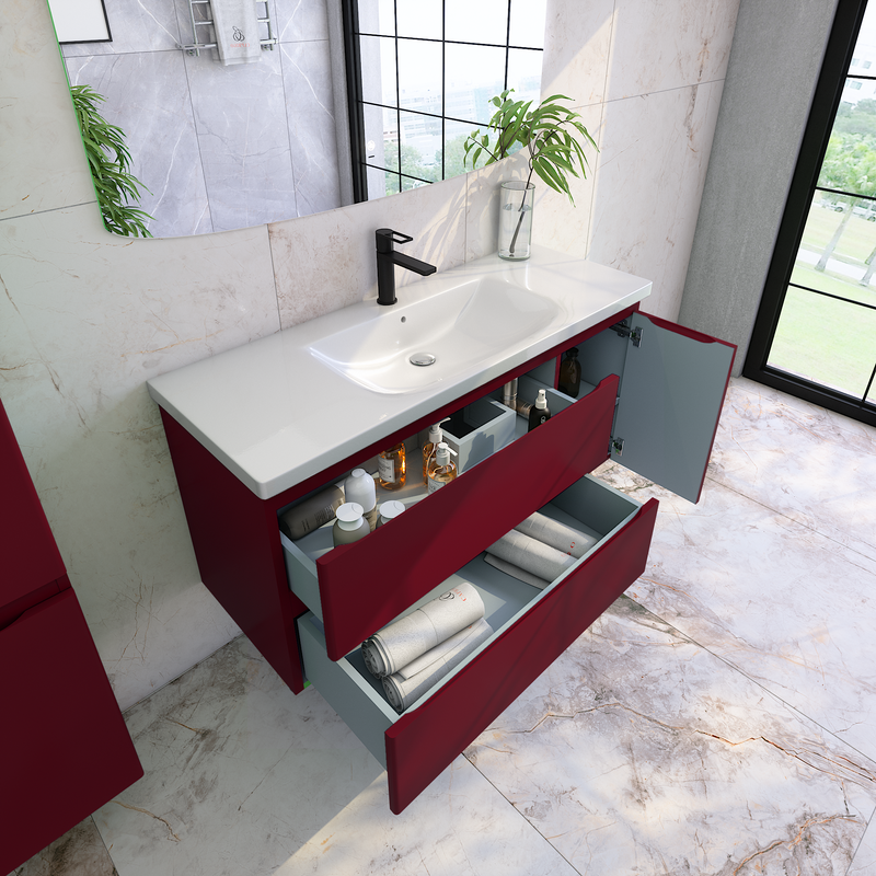 Тумба под раковину без столешницы Caprigo Forte 120 R подвесная, бордовая