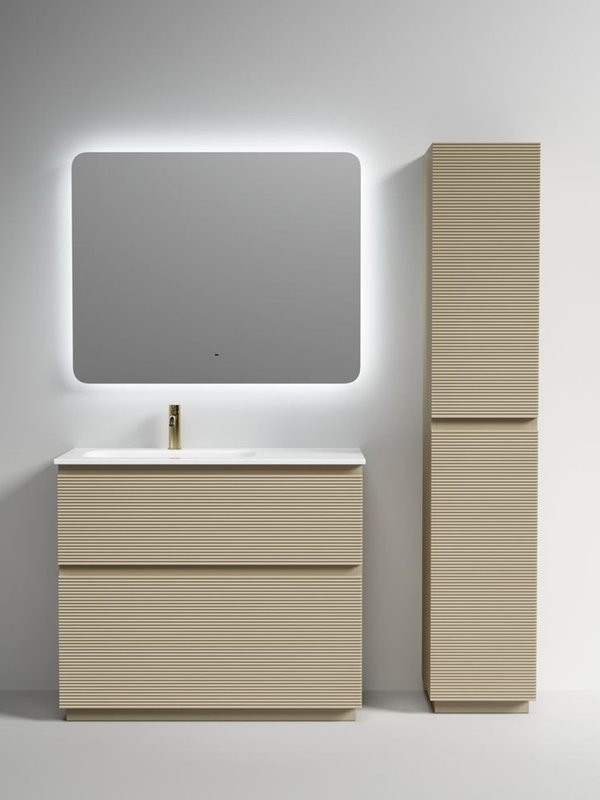 Мебель для ванной комнаты Sancos Folk Floor 100 левая напольная, капучино, раковина CN7014