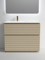 Мебель для ванной комнаты Sancos Folk Floor 100 левая напольная, капучино, раковина CN7014