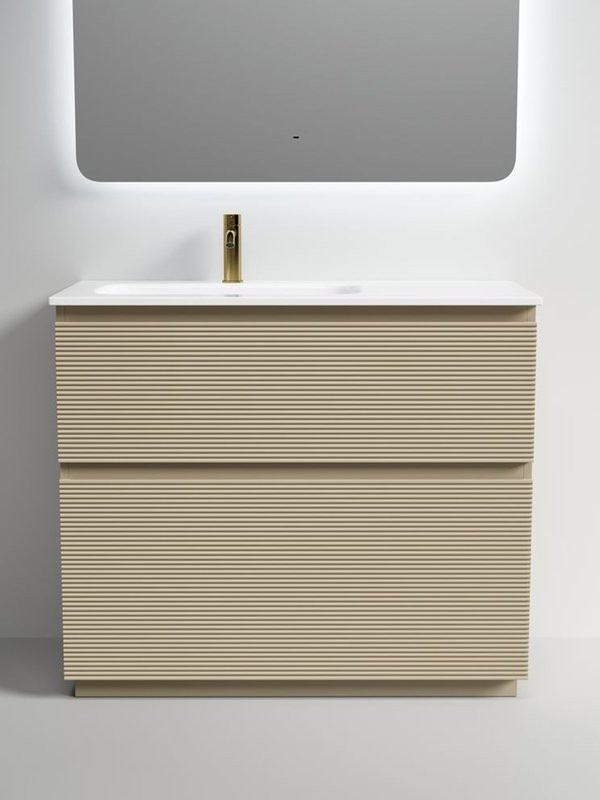 Мебель для ванной комнаты Sancos Folk Floor 100 левая напольная, капучино, раковина CN7014