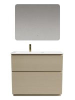 Мебель для ванной комнаты Sancos Folk Floor 100 левая напольная, капучино, раковина CN7014