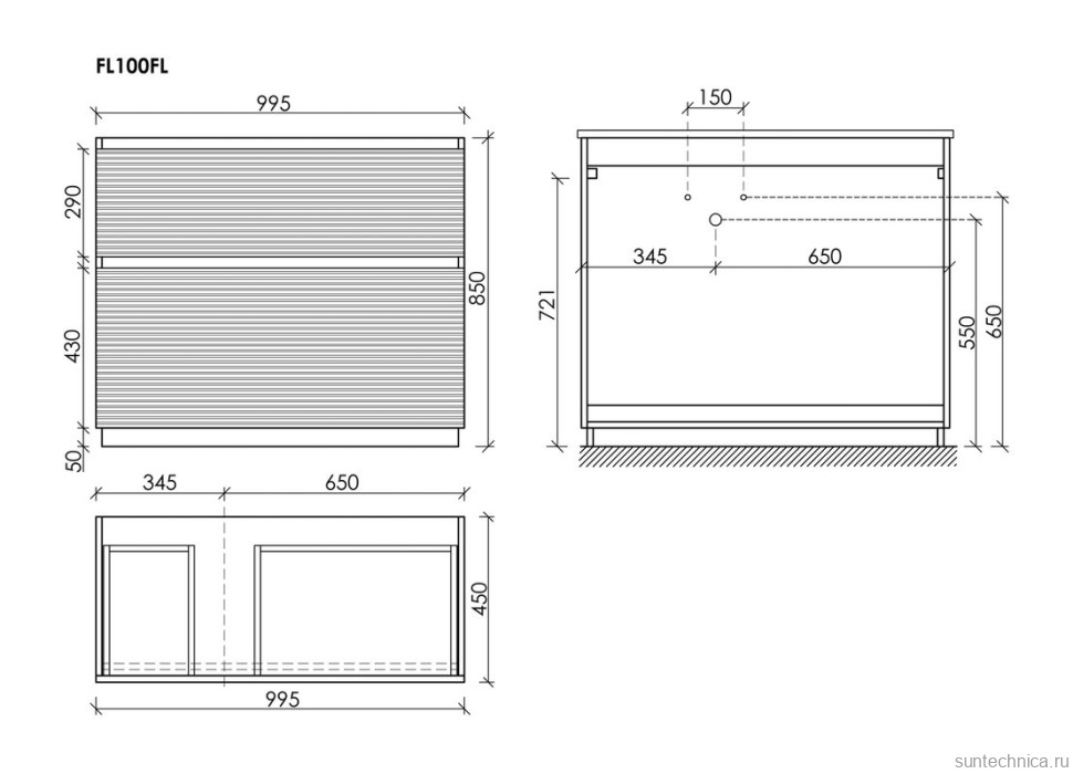 Мебель для ванной комнаты Sancos Folk Floor 100 левая напольная, капучино, раковина CN7014