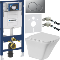 Комплект Унитаз подвесной BelBagno Marmi + Крышка BB052SC с микролифтом + Инсталляция Geberit Duofix UP 320 111.300.00.5 + Кнопка Sigma 01 115.770.JQ.5 лакированная, матовый хром + Крепления 111.815.00.1 к стене + Звукоизоляция