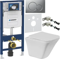Комплект Унитаз подвесной BelBagno Marmi + Крышка BB052SC с микролифтом + Инсталляция Geberit Duofix UP 320 111.300.00.5 + Кнопка Sigma 01 115.770.JQ.5 лакированная, матовый хром + Крепления 111.815.00.1 к стене + Звукоизоляция