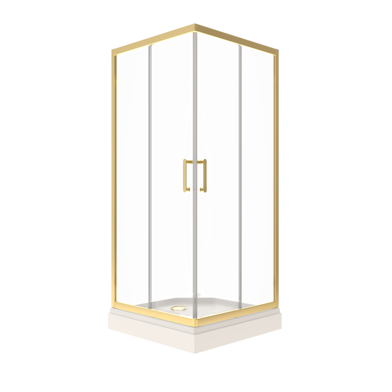 Душевой уголок Triton Фикс Голд Щ0000077402 80х80 см с поддоном, профиль матовое золото