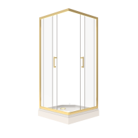 Душевой уголок Triton Фикс Голд Щ0000077402 80х80 см с поддоном, профиль матовое золото