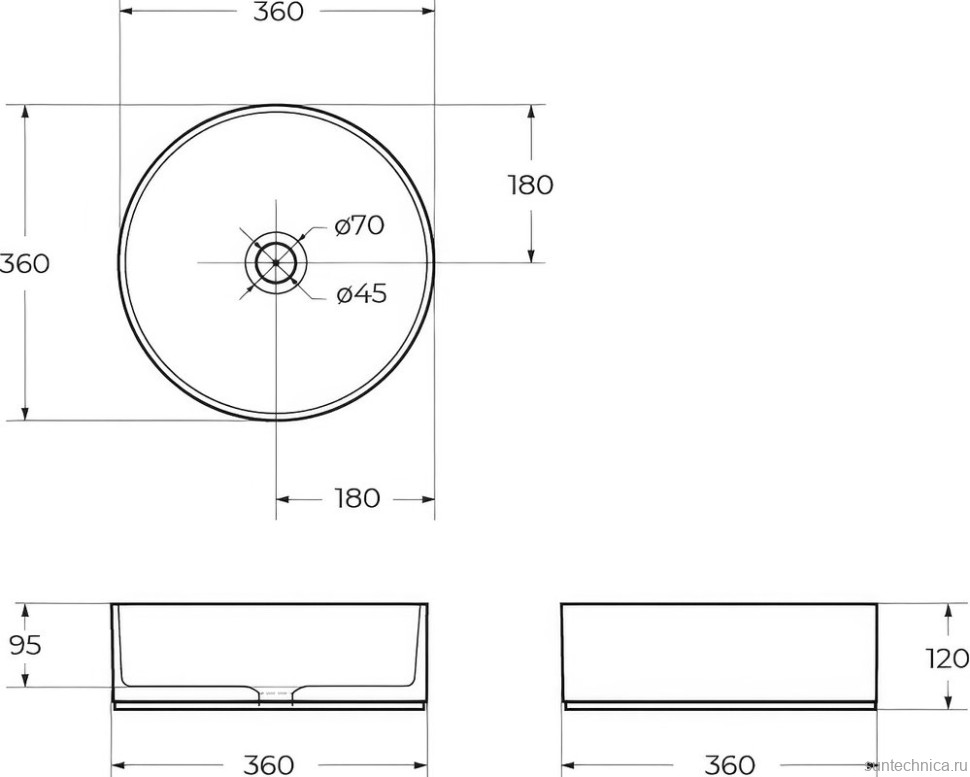 Накладная раковина BelBagno BB1357 накладная