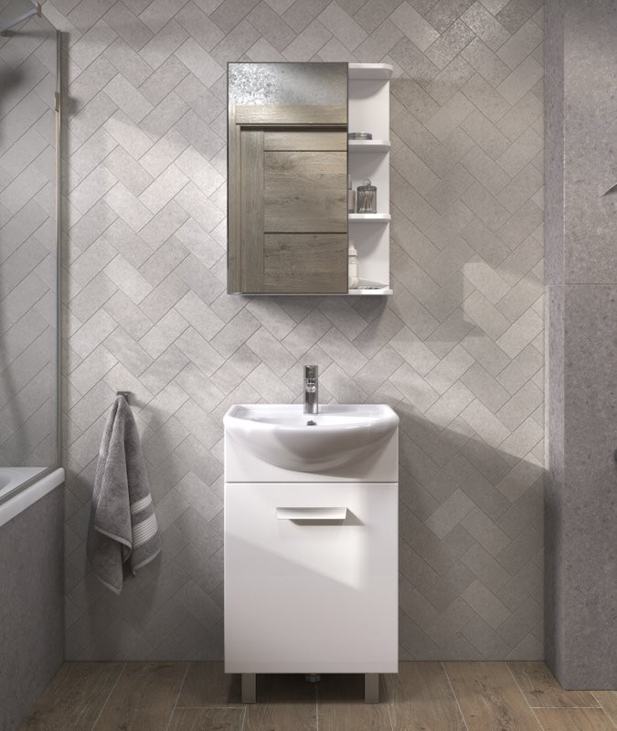 Тумба под раковину без столешницы Vigo Hoska 50 1 дверца, белая