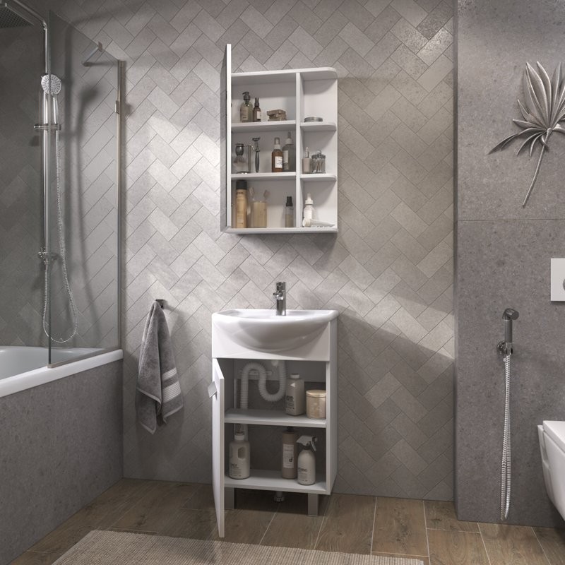 Тумба под раковину без столешницы Vigo Hoska 50 1 дверца, белая