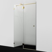 Душевая дверь в нишу Wasserkraft Ems 76H05L-TXG 120 см, текстурное стекло, фурнитура золото