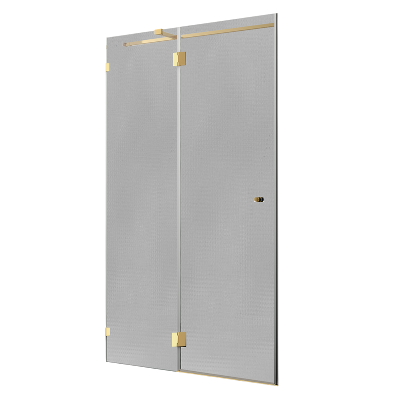Душевая дверь в нишу Wasserkraft Ems 76H05L-TXG 120 см, текстурное стекло, фурнитура золото