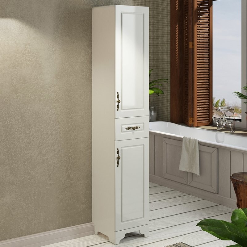 Шкаф-пенал для ванной Comforty Севилья 35 слоновая кость