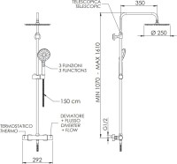 Душевая стойка Remer Elegance EQ32A8MPUFM25G