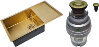 Комплект Мойка Zorg Inox PVD + Измельчитель ZR-75 D BRONZE