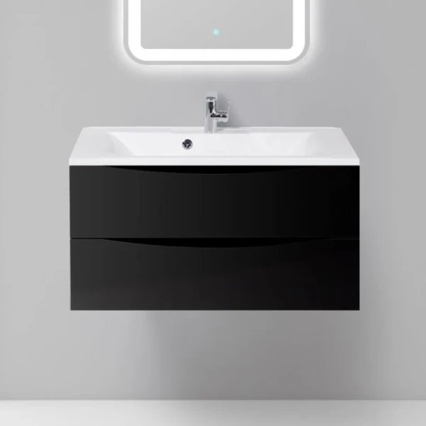 Тумба с раковиной BelBagno Marino 90 nero lucido