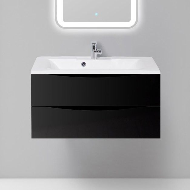 Тумба с раковиной BelBagno Marino 90 nero lucido