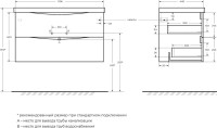 Тумба с раковиной BelBagno Marino 90 nero lucido