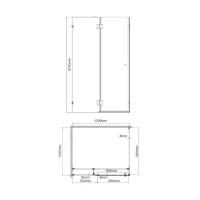 Душевой уголок Wasserkraft Ems 76H10L-MG 120х100 см, стекло матовое, фурнитура золото