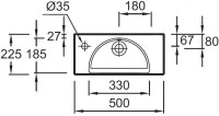 Раковина маленькая в туалет Jacob Delafon Odeon Rive Gauche EGO112-55-00 L